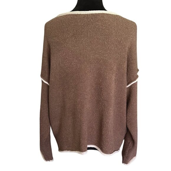 blu pepper sweater, drop shoulder, loose fit, comfy neutral sweater size large - Picture 3 of 9